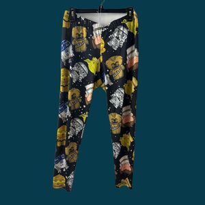 STAR WARS Disney Leggings Mighty Fine XL Pants Leia R2D2 Yoda C3P0 Junior's RARE